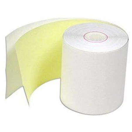 Adorable Supply Corp Adorable Supply MP21495CIT1 2 Ply White-Canary Carbonless Paper Rolls 2.25 in. W x 100 ft. L MP21495CIT1